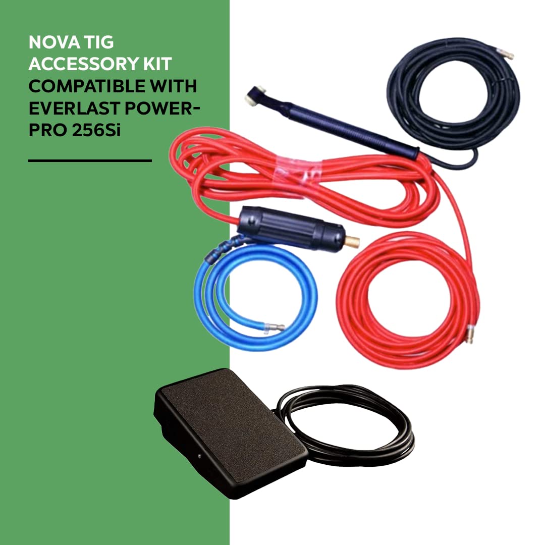 NOVA Tig Welding Accessory Kit - Compatible with Everlast PowerPro 256Si Welder - Perfect for Metal Fabrication, DIY Projects & Professional Welding Jobs