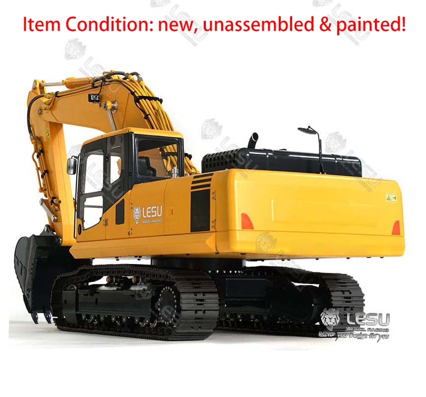 LESU RC 1/14 Scale PC360 Hydraulic Excavator Model - Painted Metal & Unassembled Kit with Protective Fence, LCD Display & Scraper for Construction Simulation & Collector Display
