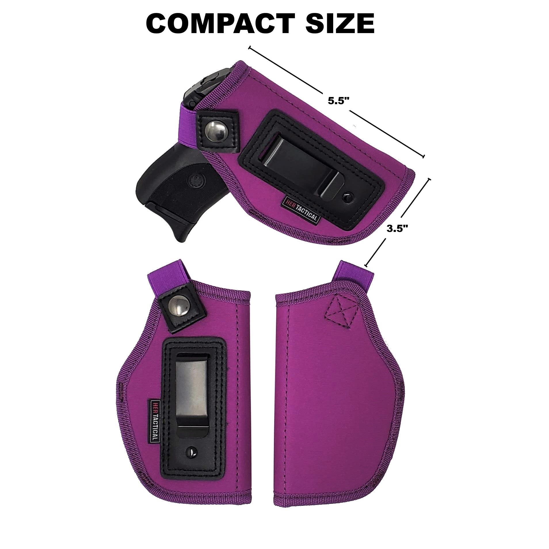 Best Concealed Carry Gun Holster for Women - Universal IWB Hip Holster for Compact & Subcompact Handguns - Comfortable & Secure Everyday Carry for Work, Travel & Outdoor Activities