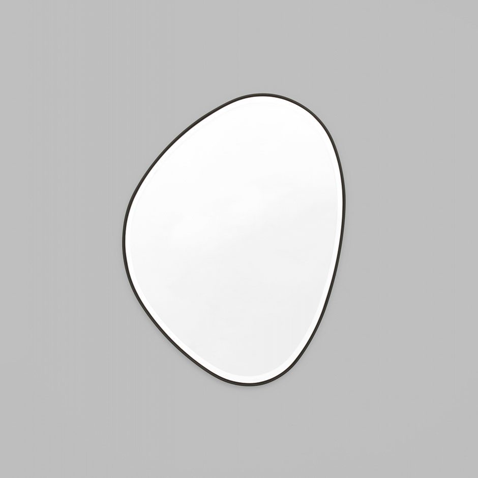 MIDDLE OF NOWHERE Pebble Mirror in Black - 70x90cm Wall Mirror for Living Room, Bedroom & Bathroom Decor