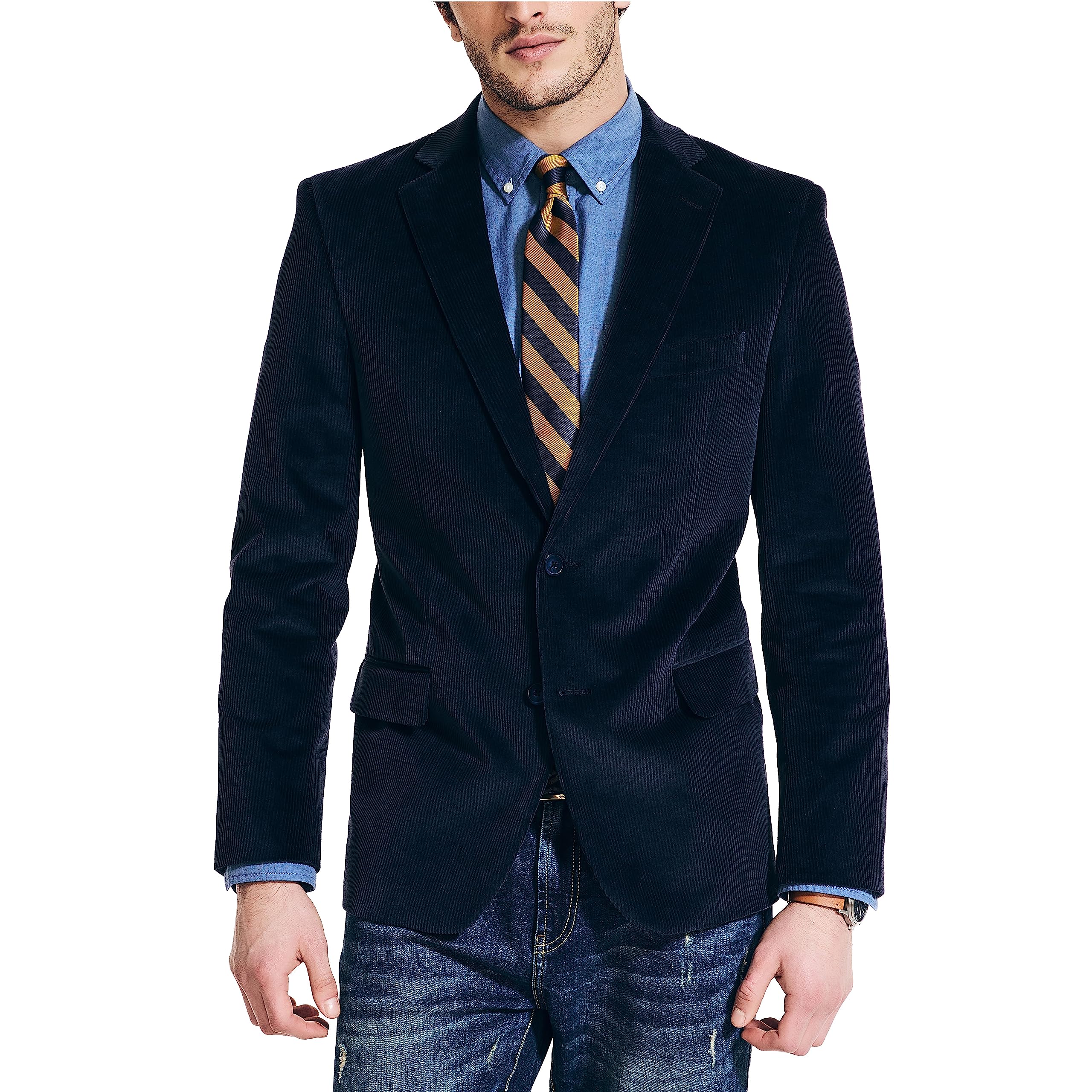 Nautica Men's Tall Size Corduroy Blazer - Slim Fit Casual Sports Coat for Business & Wedding - Perfect for Office, Date Night & Formal Events