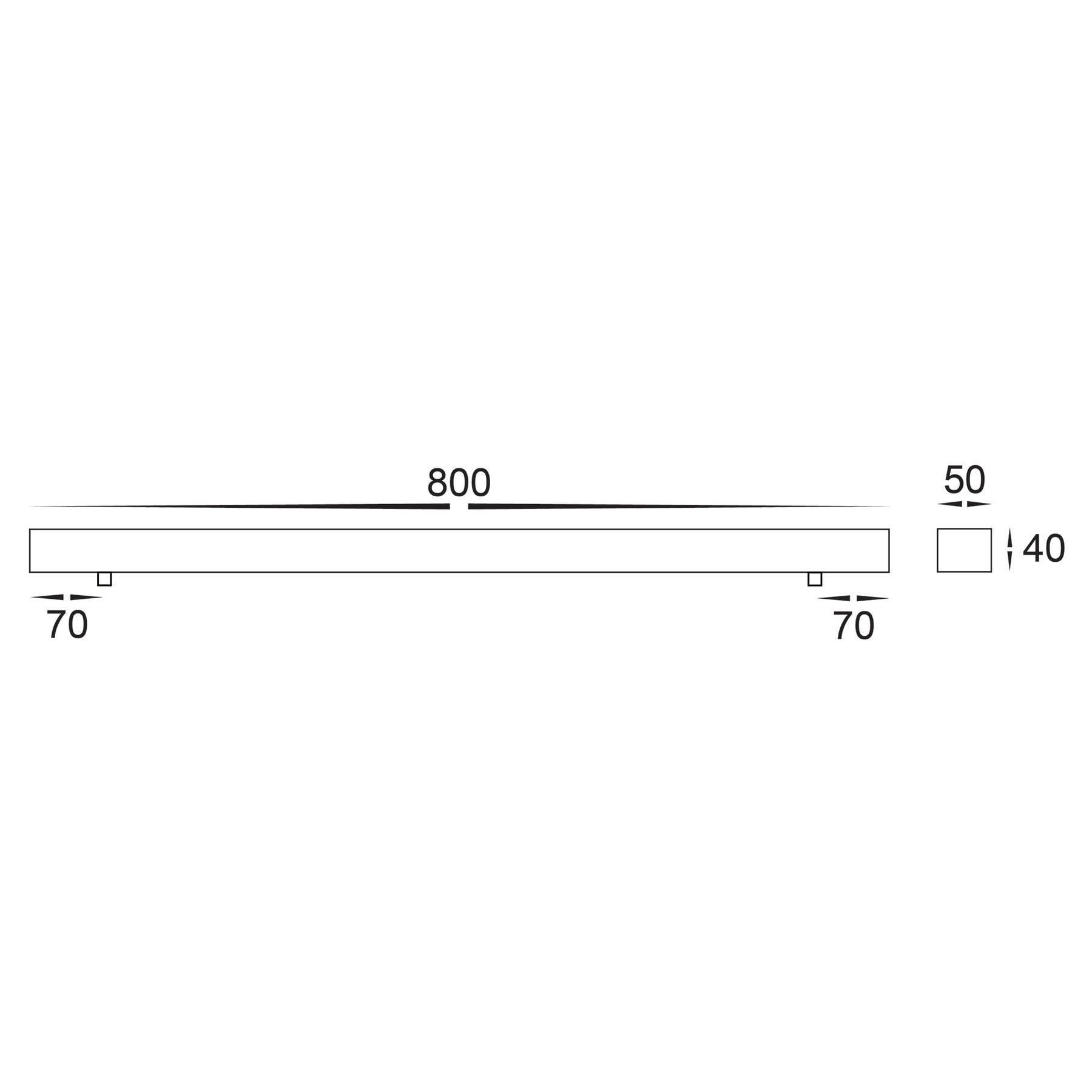 800mm White Rectangular Surface Mounted 2-Light Canopy Fixture - Perfect for Kitchen Island Lighting and Modern Dining Room Ceiling Installation