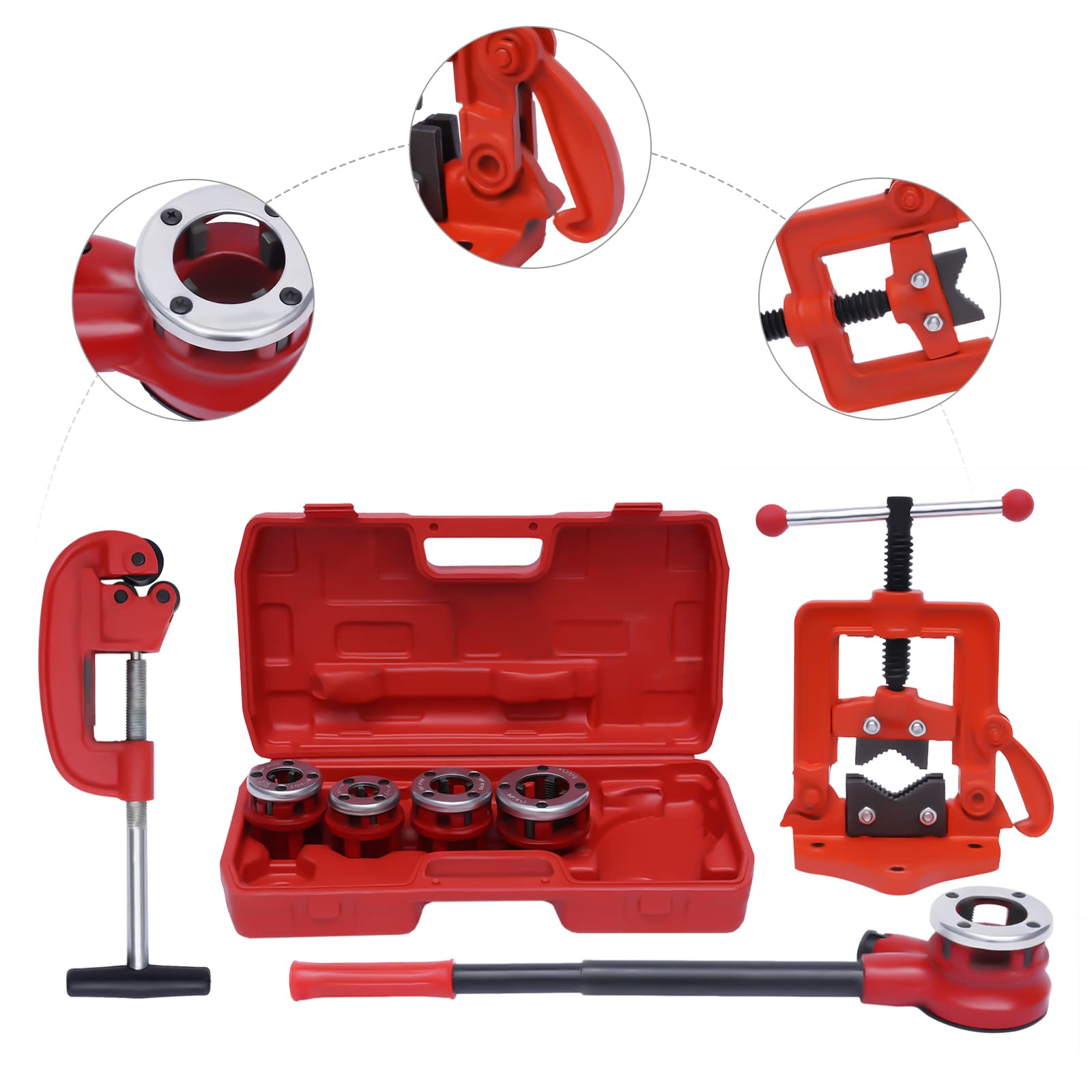 TBVECHI BSTP 5-Size Ratchet Pipe Threader Kit (3/8