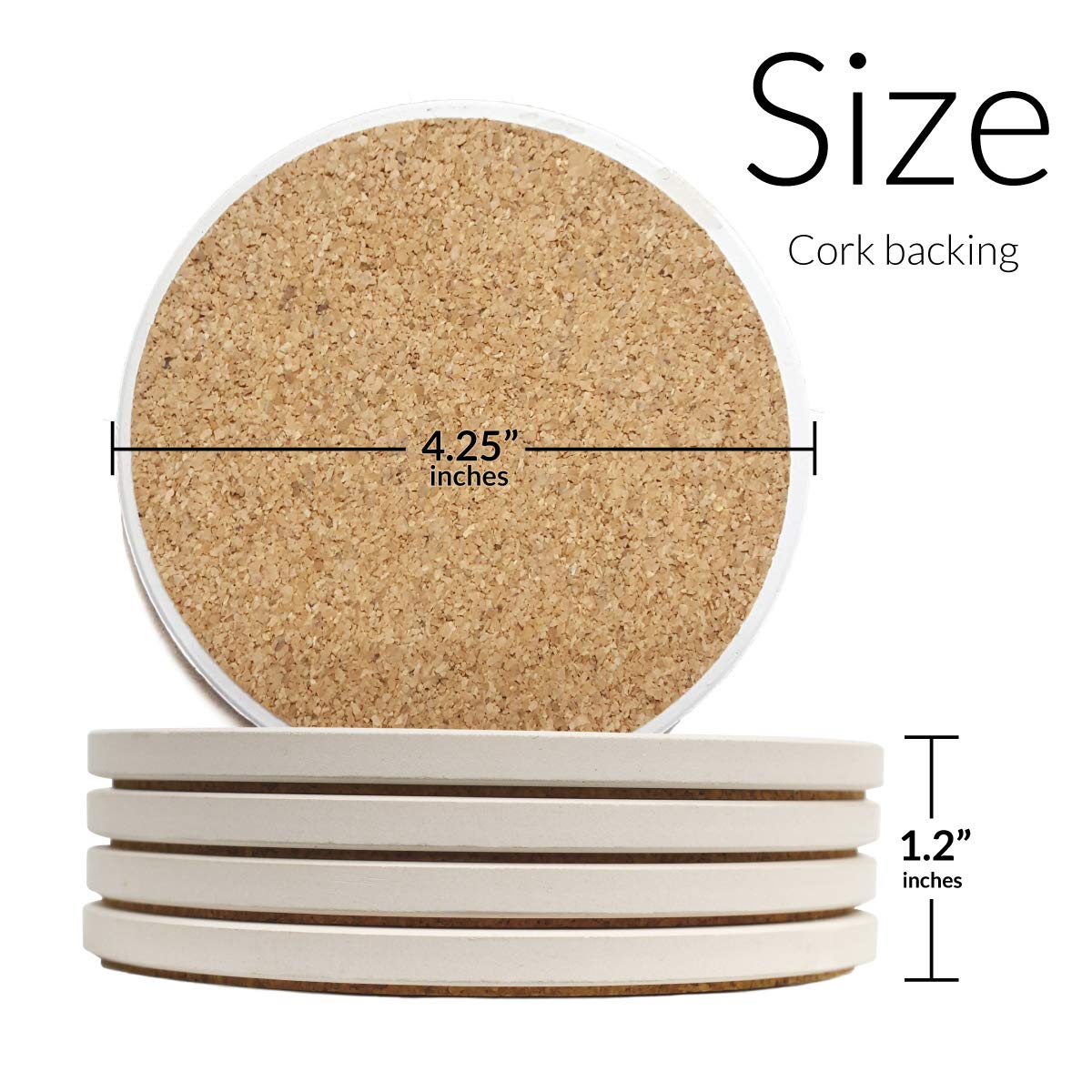 Premium Shell Rummel CoasterStone Tides Drink Coasters Set of 6 - Natural Stone Texture, Absorbent & Durable - Perfect for Coffee Tables, Bars, and Home Decor