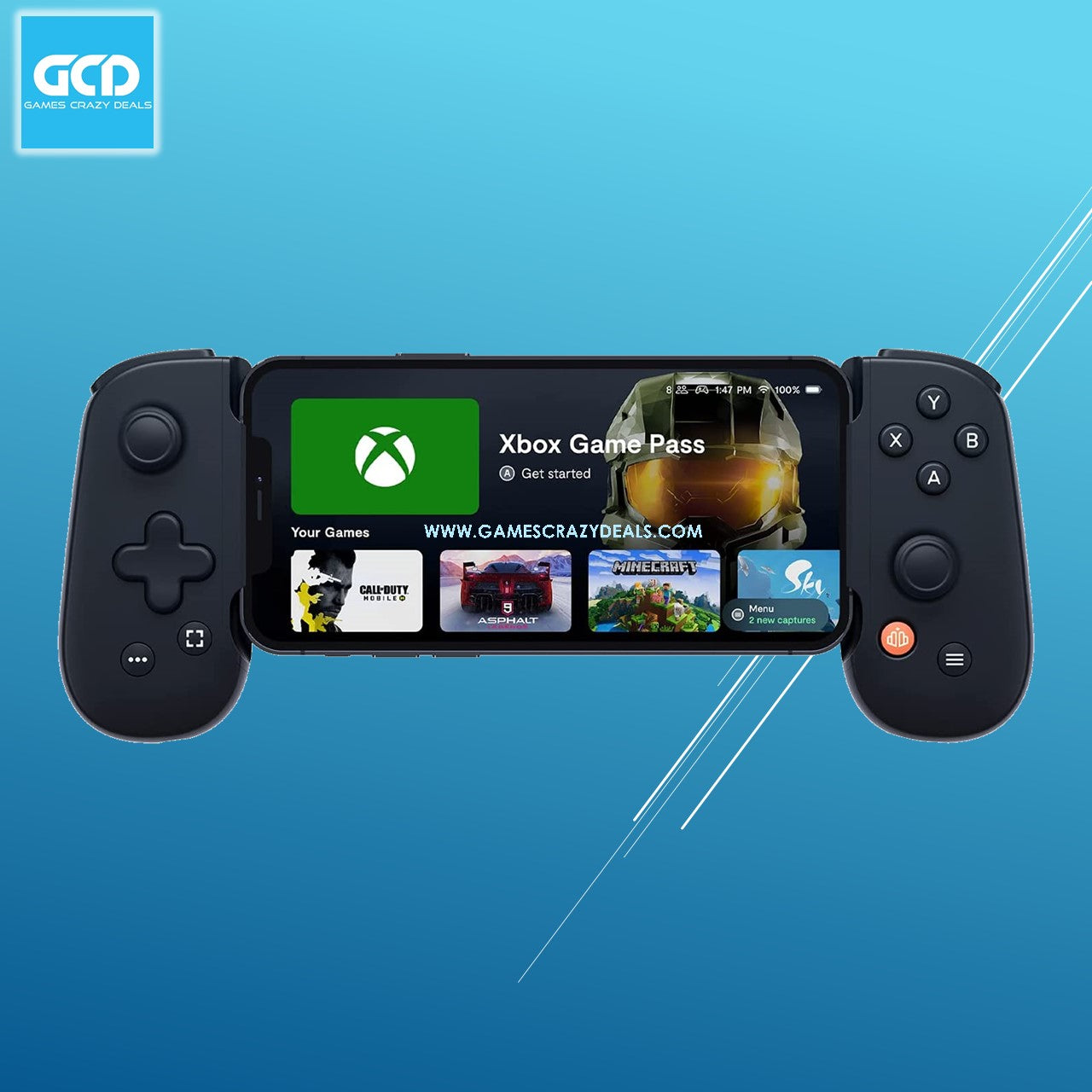 Backbone One Mobile Gaming Controller for Xbox & iOS - Includes Free 1 Month Xbox Game Pass Ultimate - Perfect for Cloud Gaming & On-the-Go Play
