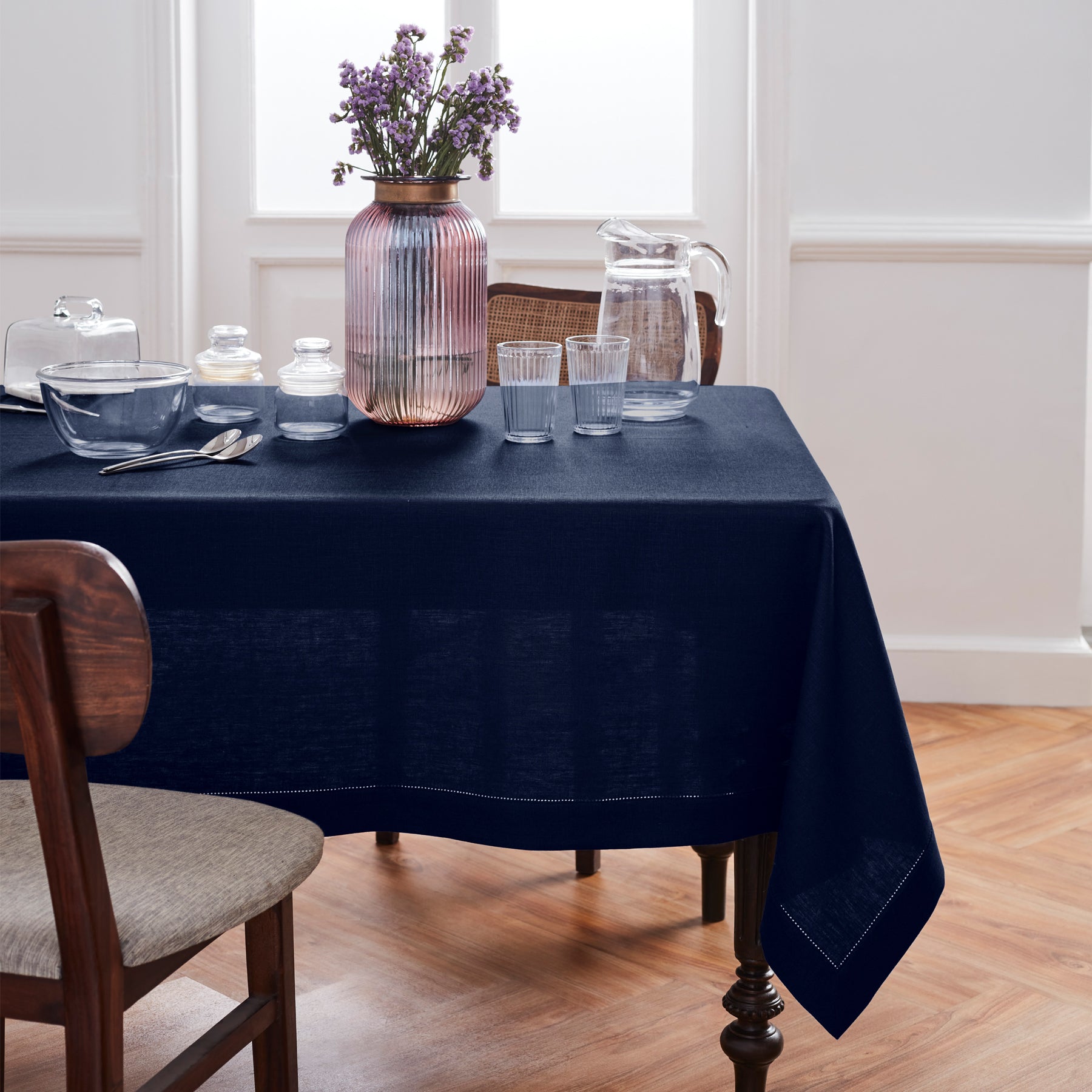 Premium Medium Weight Hemstitch Tablecloth - Elegant Dining Linen for Formal Dinners, Weddings & Special Occasions