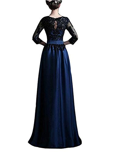 Emanni Women's Elegant Illusion Sleeve Applique Long Evening Gown - Perfect for Mother of the Bride, Prom, Cocktail Party & Formal Occasions