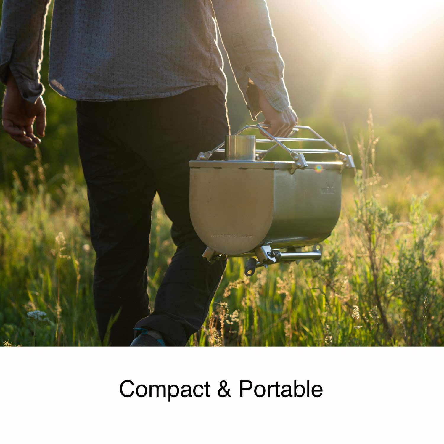Winnerwell Woodlander Medium Tent Stove - Portable Wood Burning Stove for Camping, Hiking & Survival | 800 cu in Firebox | Stainless Steel Construction w/ Chimney Pipe | Perfect for Tents, Cabins & Outdoor Adventures