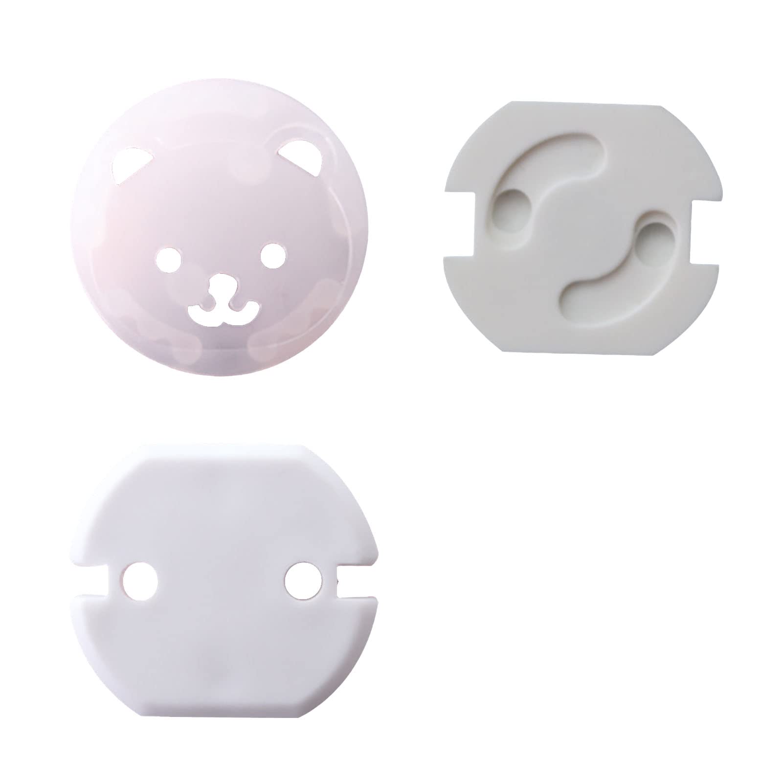 50Pcs 2 Phase European Plug Outlet Covers - Childproof Electrical Socket Protectors for Baby Safety - Shockproof Power Outlet Guards for Home & Nursery Use