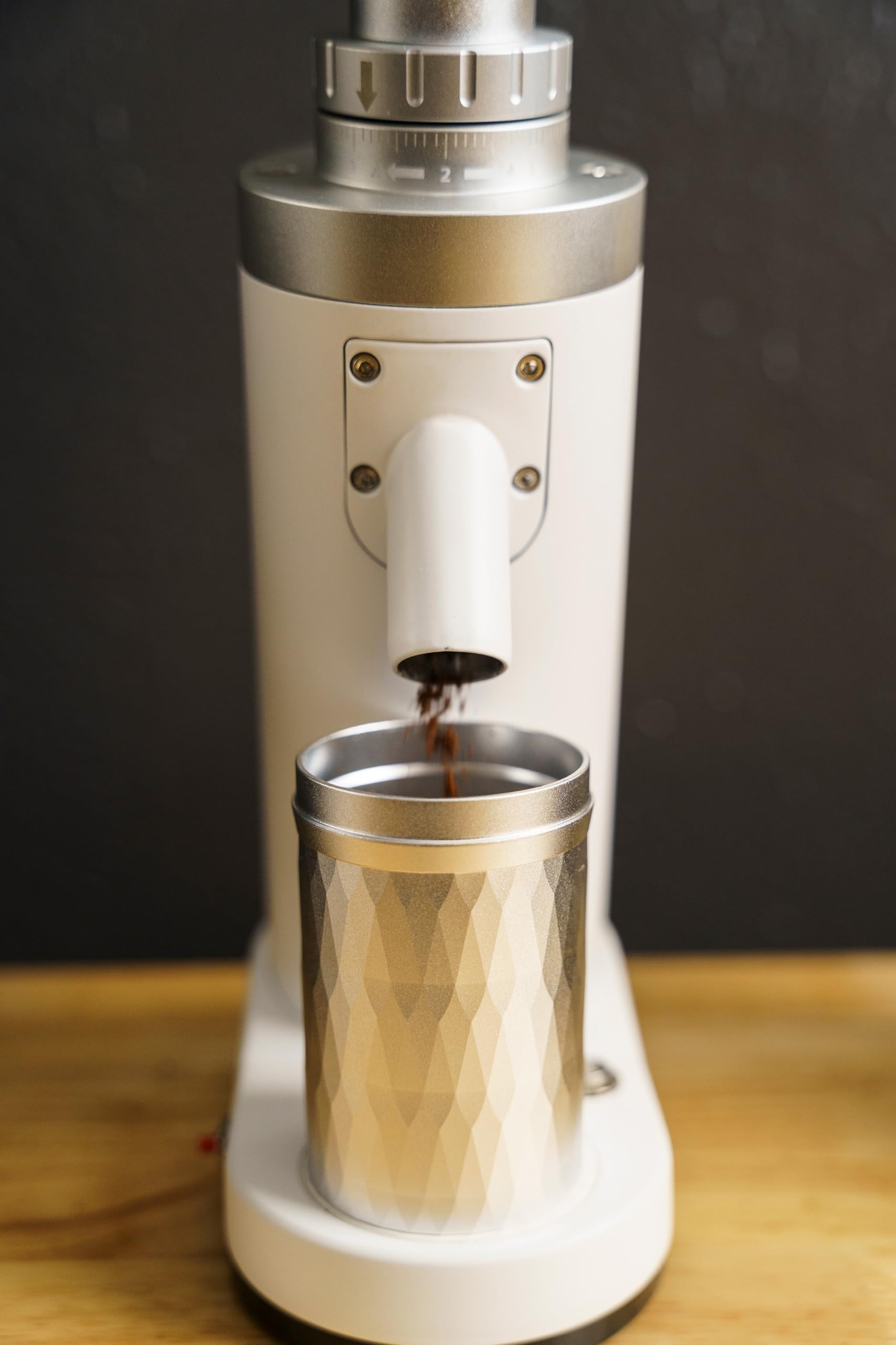 Premium D40+ Single Dose Coffee Grinder - White | Electric Burr Grinder for Espresso & Pour Over | Perfect for Home Baristas & Coffee Enthusiasts