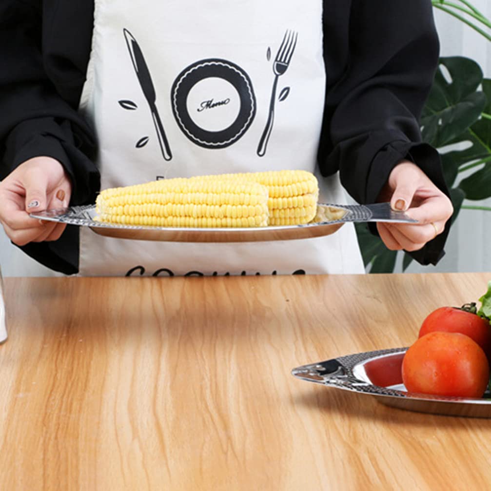 Premium Stainless Steel Fish-Shaped Serving Platter - 34cm Elegant Steamed Fish Plate, Appetizer Tray for Home, Restaurant & Kitchen Use - Perfect for Seafood Dishes, Party Snacks & Buffet Serving