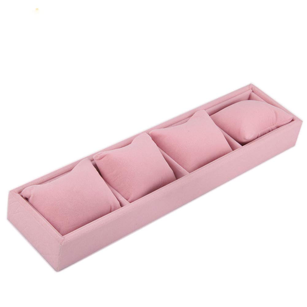 4 Grid Jewelry Display Tray - Bracelet & Watch Organizer Box with Soft Pillow for Jewelry Showcase | Perfect for Retail Stores, Boutiques & Home Vanity Organization