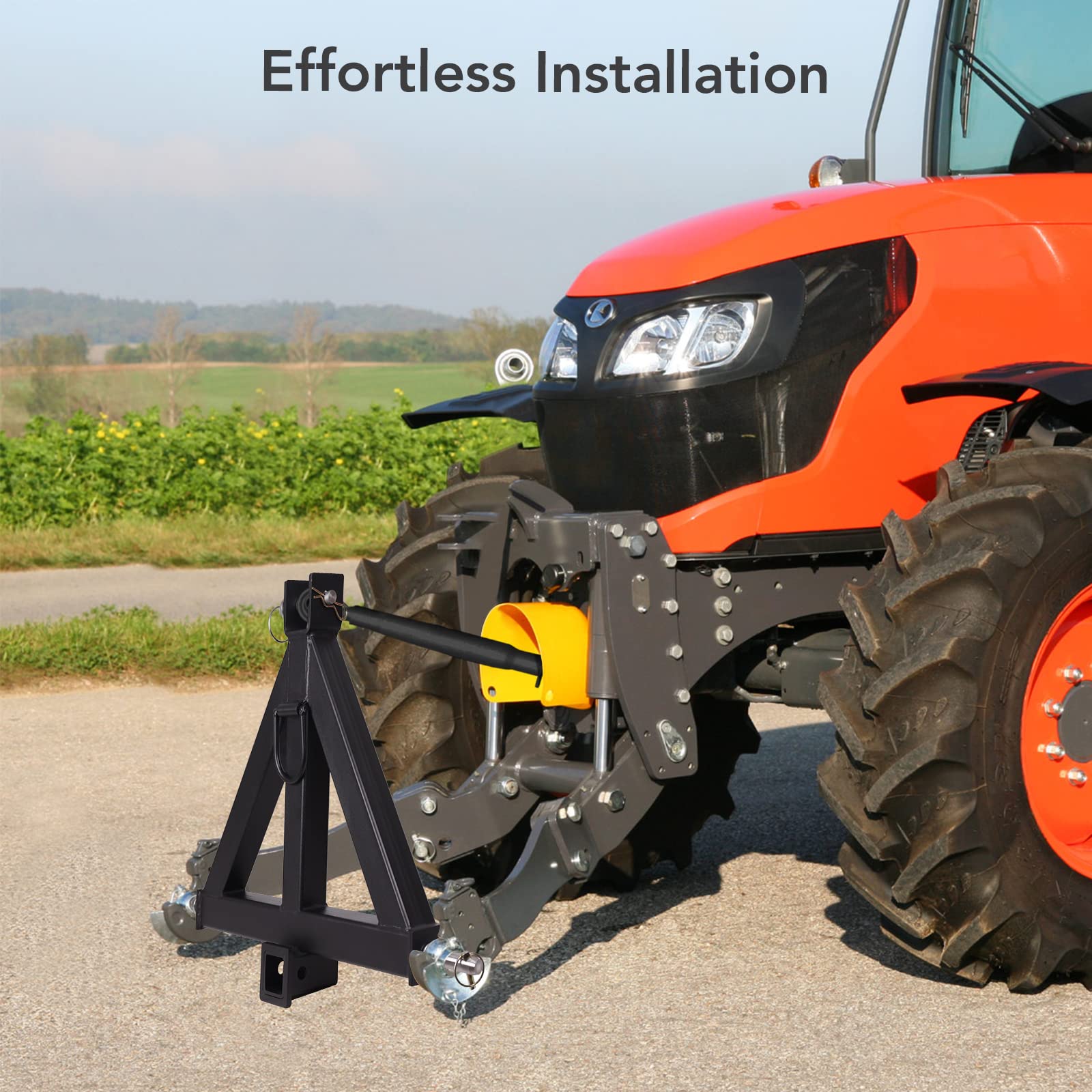 GARVEE 3 Point 2 Receiver Trailer Hitch - Category 1 Tractor Tow Drawbar Adapter - Compatible with Kubota BX, John Deere, LM25H WLM, NorTrac, Kioti, Yanmar & Cat Tractors - Perfect for Towing Trailers, Implements & Farm Equipment