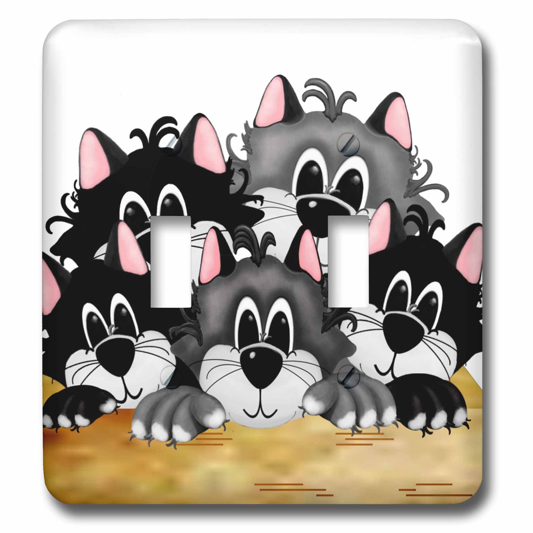 3D Rose TNMGraphics Animals - Box of Cats Double Toggle Switch - Decorative Light Switch Cover for Home, Kitchen, Bedroom & Office (LSP_124240_2)