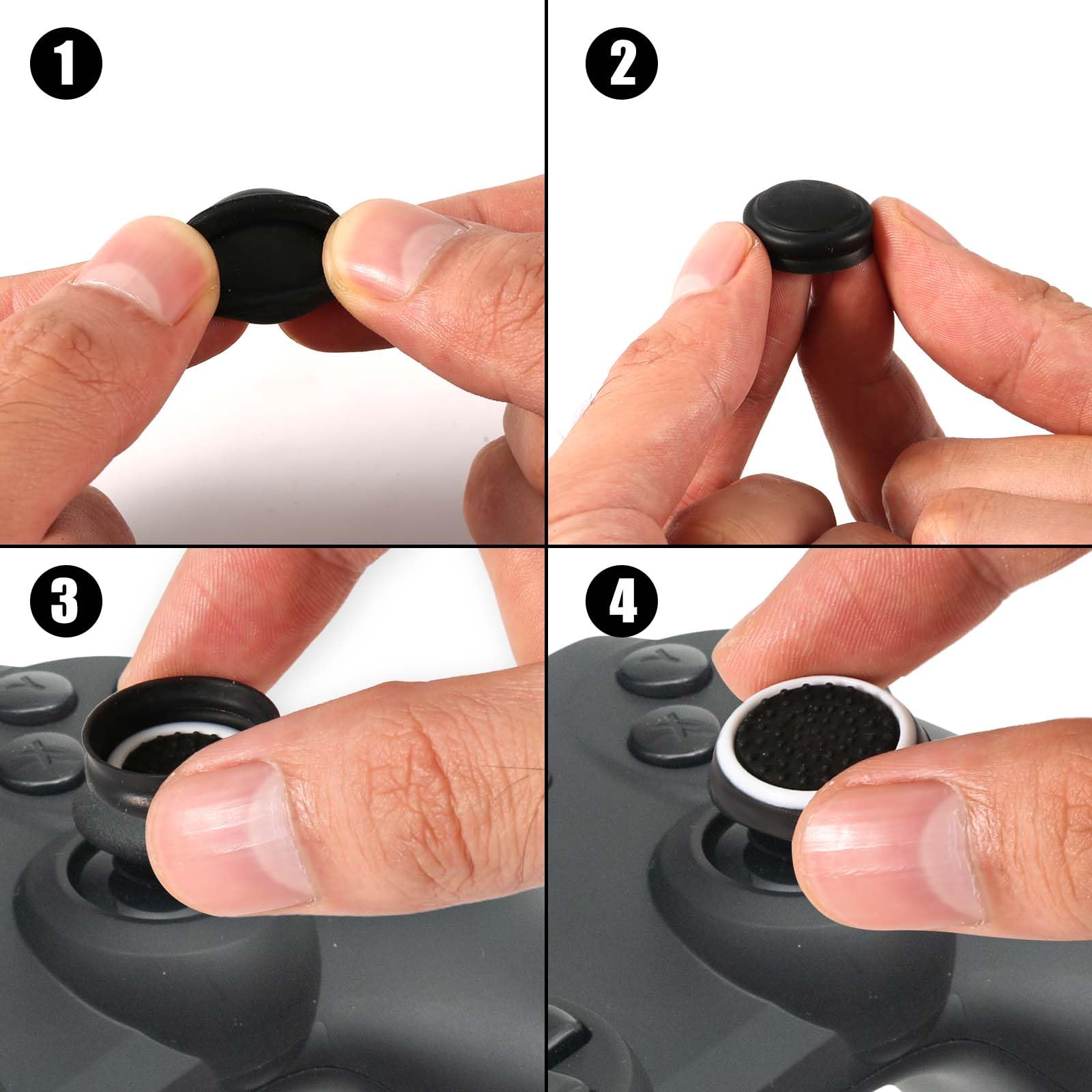 4pcs Thumb Grips for PS5/PS4/Xbox Series X|S/Xbox One/Switch Pro Controller - Anti-Slip, Anti-Scratch, Anti-Fingerprint Full Protection Joystick Caps (Perfect for Gaming, Long Sessions & Enhanced Grip)