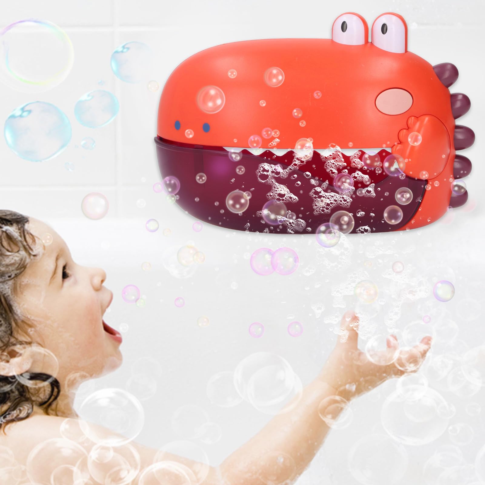 **Best Baby Bath Toys - Automatic Bubble Machine Blower with Music for Toddlers, Fun Bathtub & Shower Toys for Boys & Girls (Red) - Perfect for Bath Time Play & Sensory Development**