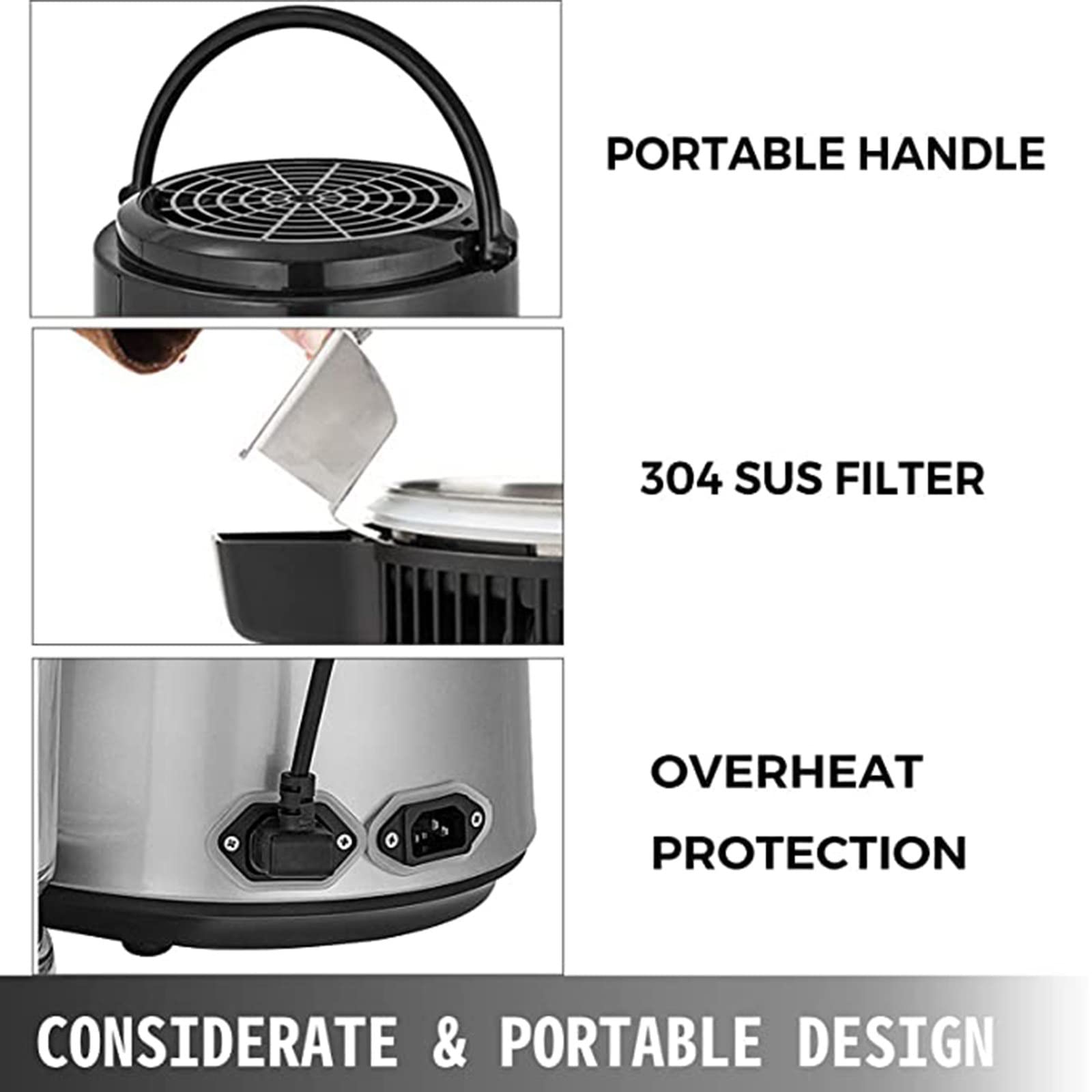 XYEJL 4L Stainless Steel Water Distiller Machine - 750W Countertop Water Purification System with Glass Collection Bottle for Home & Office Use | Perfect for Drinking, Cooking, and Emergency Preparedness