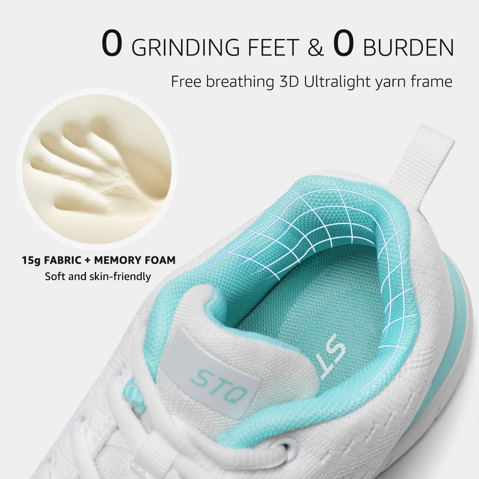 STQ Women's Lightweight Tennis Shoes - Comfortable Walking & Athletic Sneakers for Gym, Workout, Cross Training - Perfect for Running, Fitness & Casual Wear
