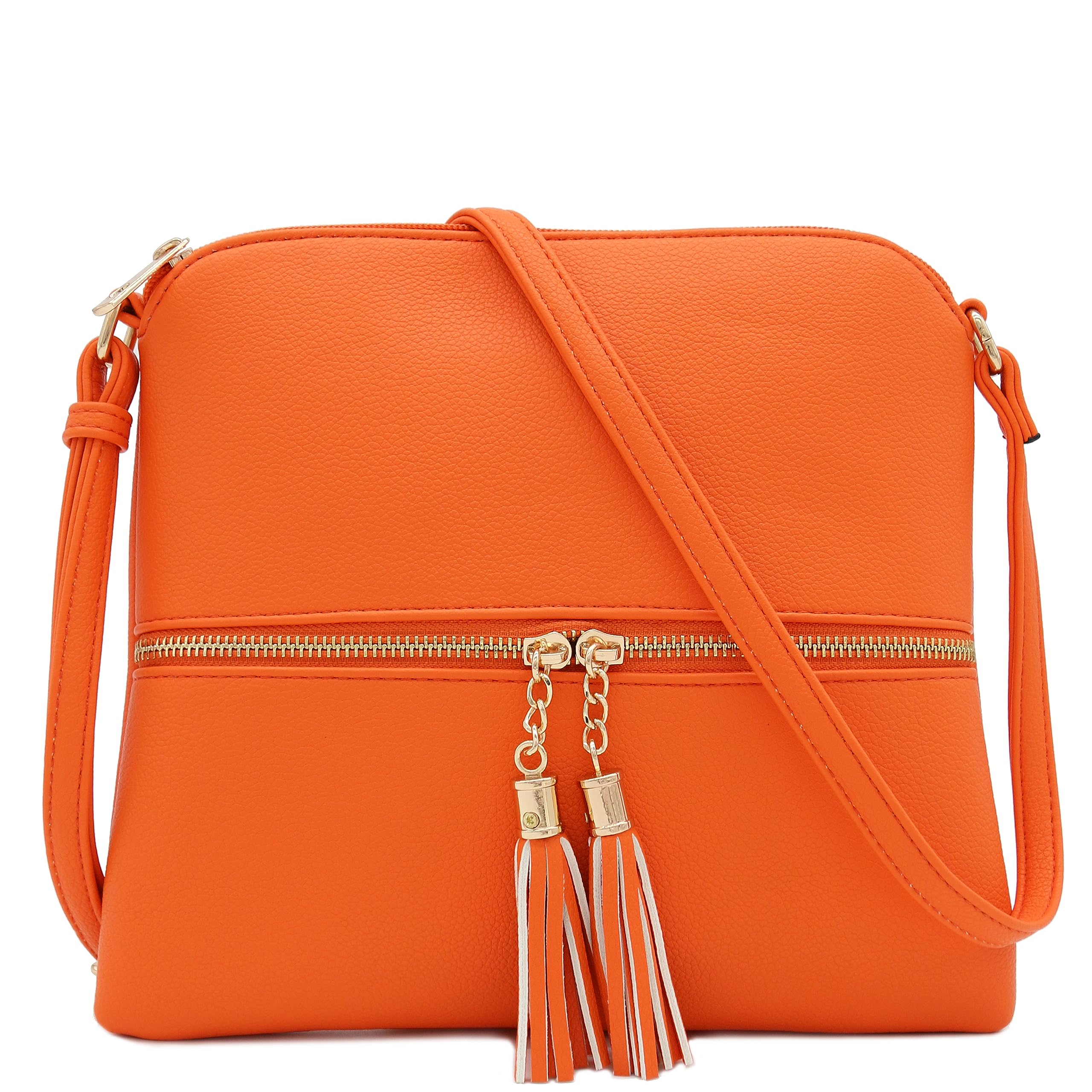 DELUXITY Lightweight Medium Crossbody Bag with Tassel - Stylish & Compact Shoulder Purse for Women - Perfect for Travel, Shopping & Everyday Use