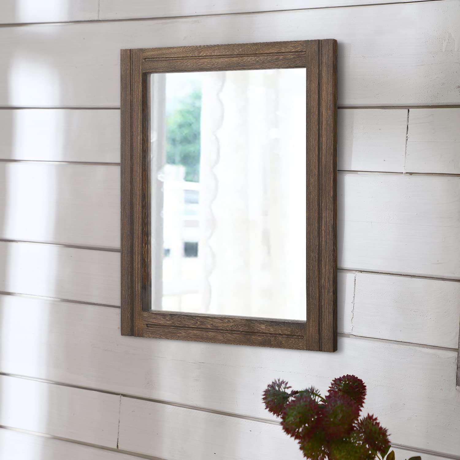 Rustic Wood Mirror Rectangle - 20