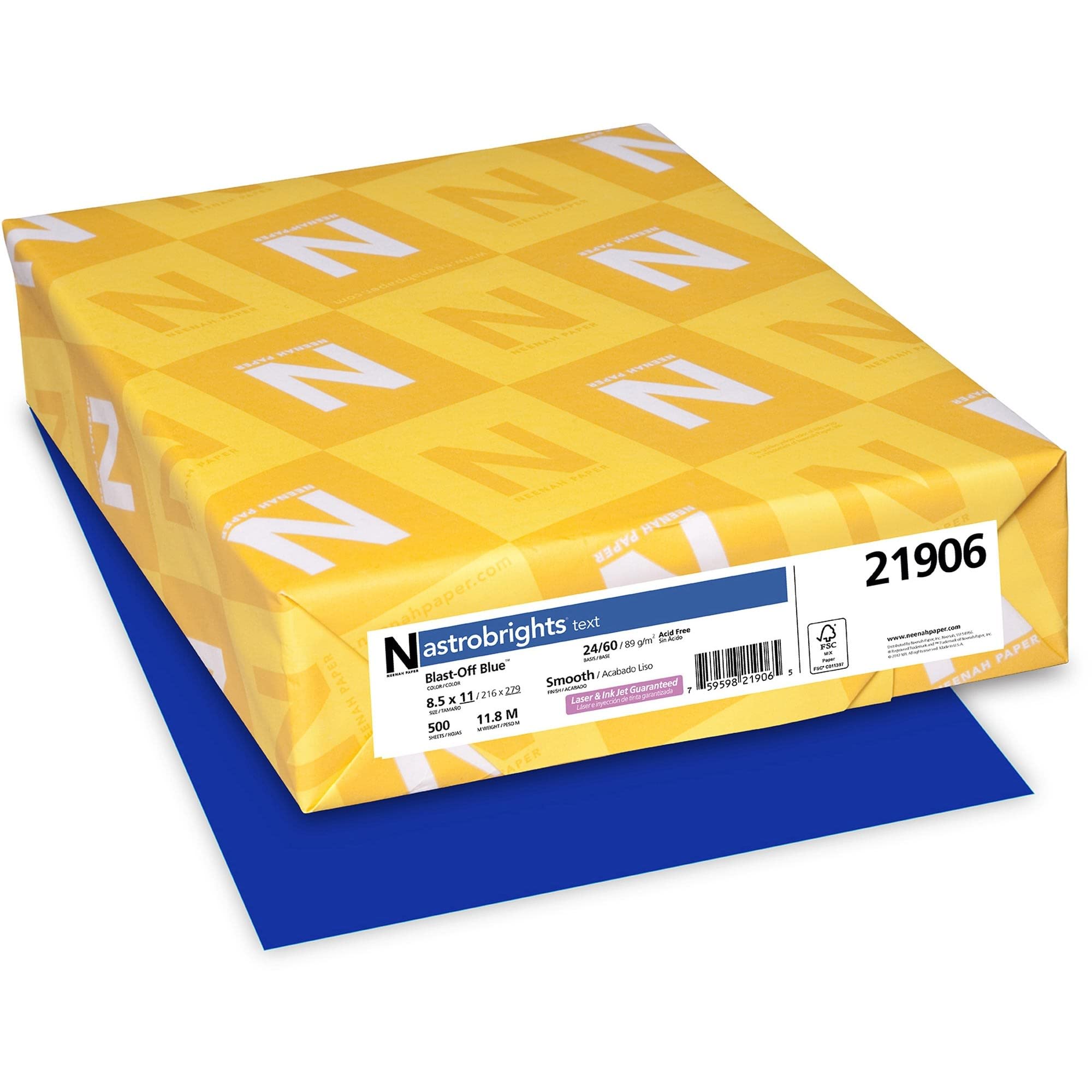 Astrobrights® Blast-Off Blue Colored Paper - 8.5