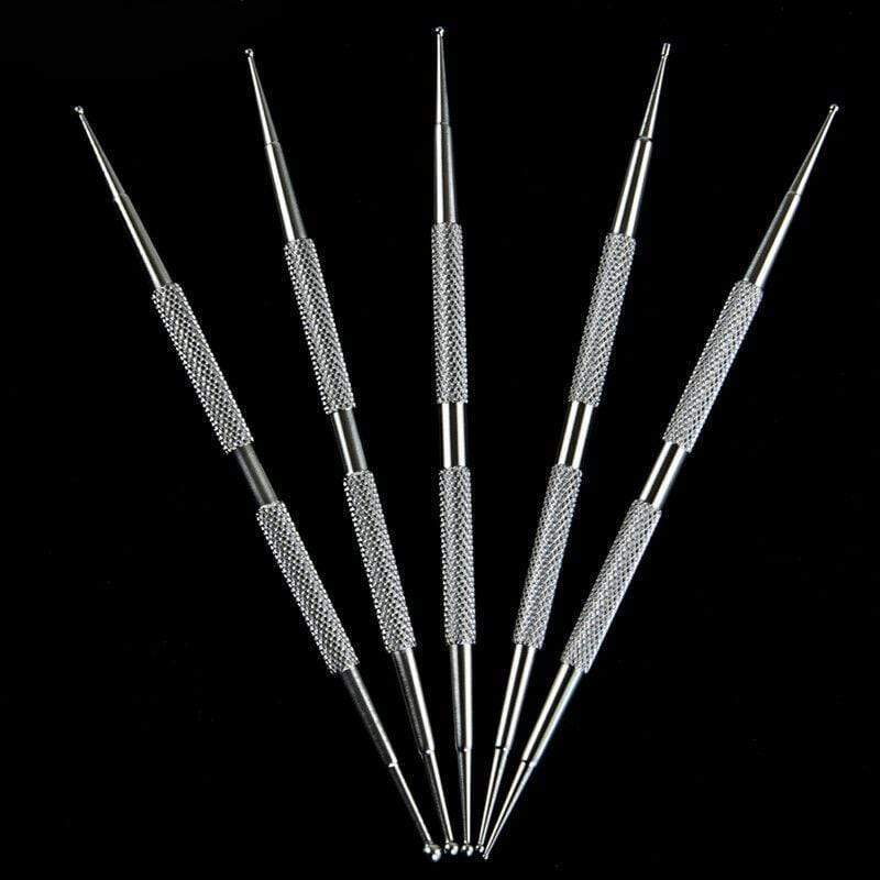 5Pcs Stainless Steel Nail Dotting Tools Set for Nail Art, DIY Manicure, and Professional Salon Use