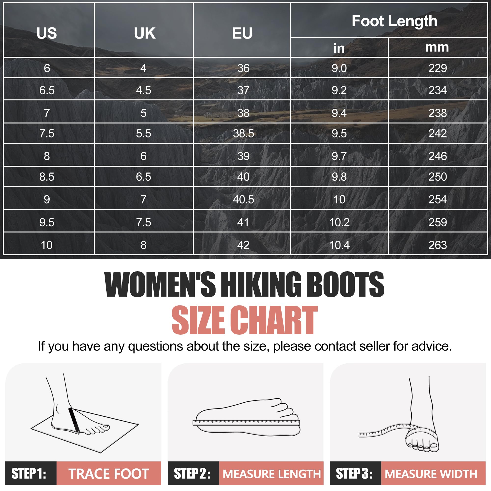 Women's Waterproof Lightweight Hiking Boots with Ankle Support - Breathable Non-Slip Outdoor Backpacking Shoes for Trail Walking & Camping Adventures