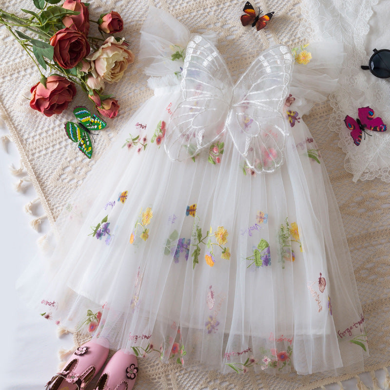 Butterfly Floral Print Summer Dress for Women - Elegant Flowy Maxi Dress for Beach Vacation, Wedding Guest & Party Occasions