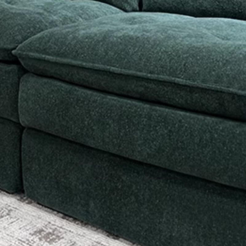 Dark Green L-Shaped Sectional Sofa with Chaise Lounge - Right or Symmetrical Facing for Living Room & Home Theater Comfort