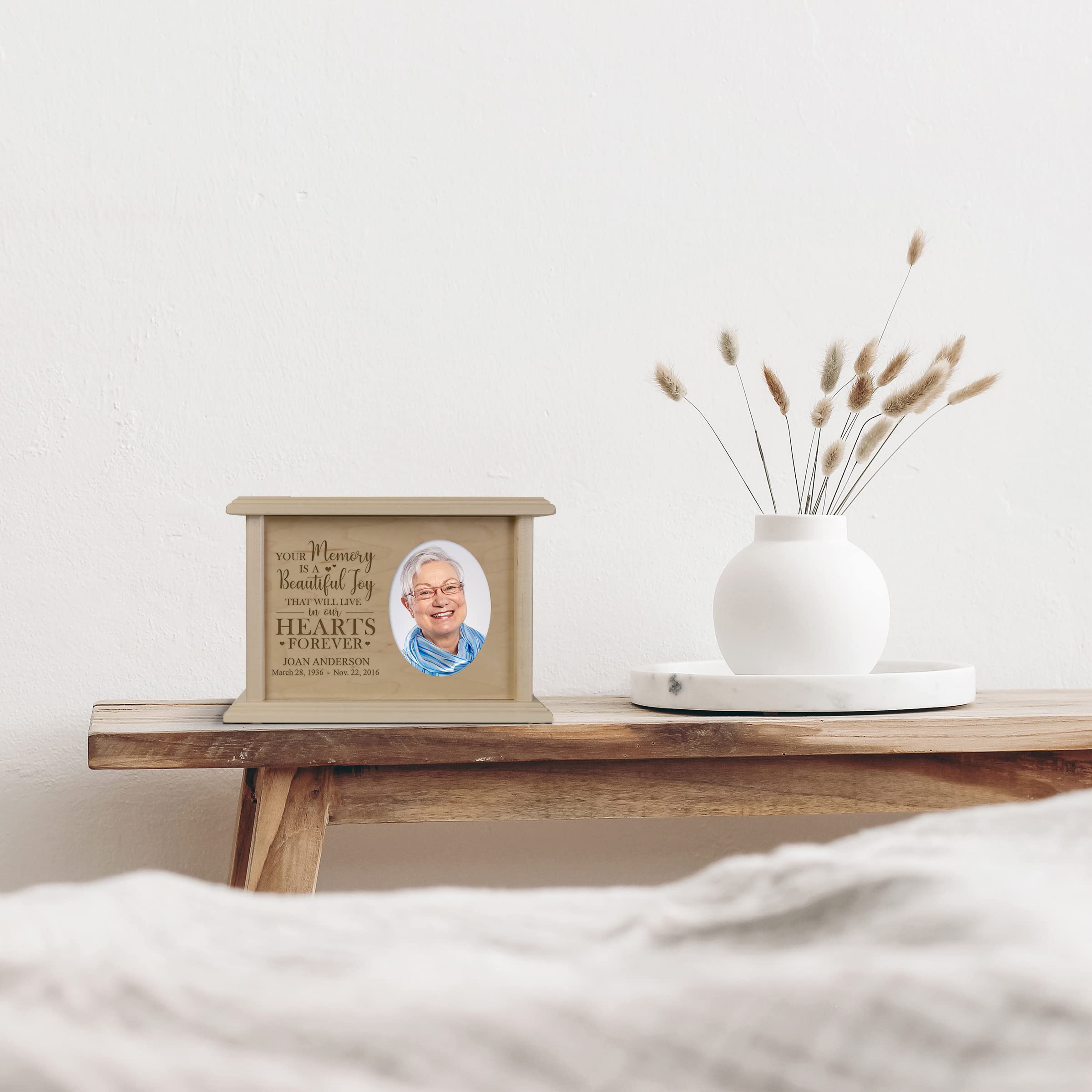 Custom Photo Wooden Urn for Ashes - Personalized Memorial Keepsake Box for Adults, Men, Women & Children - Handcrafted Cremation Urn for Human Ashes - Thoughtful Bereavement Gift for Loss of Mother, Father or Loved One | Perfect for Home Memorials, Funeral Services & Cherished Keepsakes