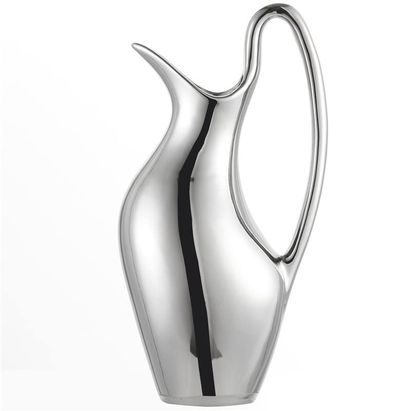 Modern Luxury Ceramic Silver-Plated Vase for Dried Flower Arrangements - Elegant Home Decor for Living Room, Dining Table & Office Desk