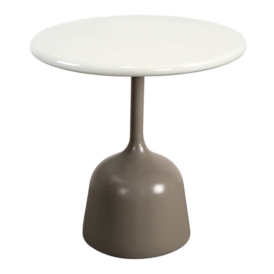 Round Coffee Table with Glossy Finish - Small Modern Accent Table for Living Room, Bedroom, or Office