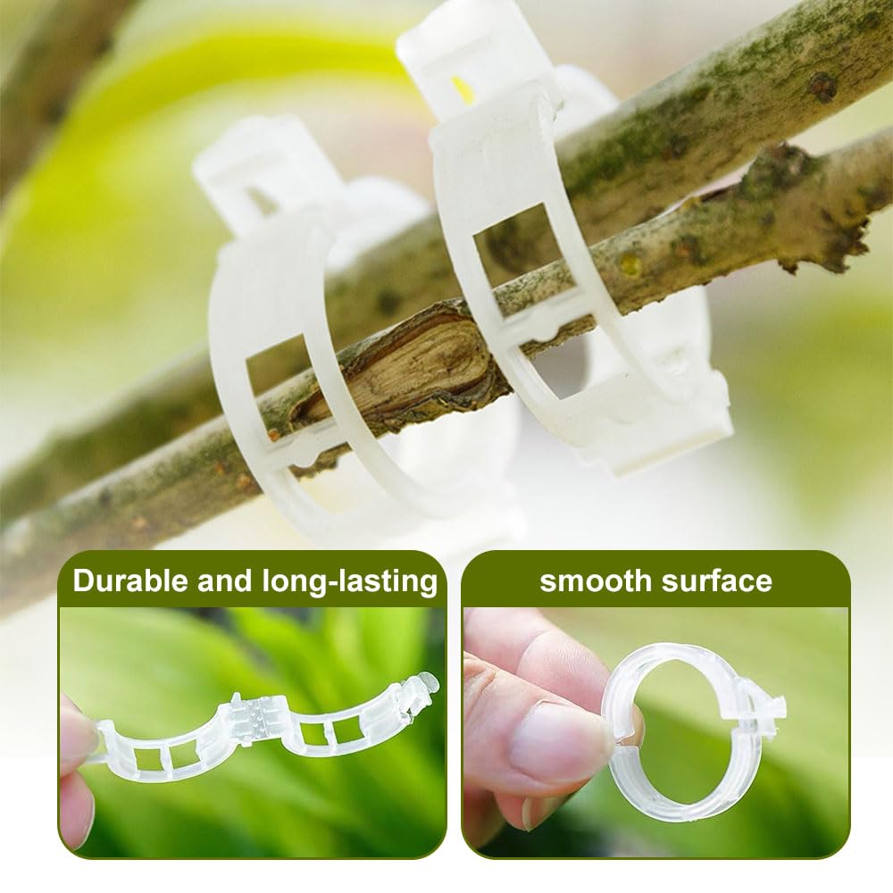150 PCS Heavy-Duty Plastic Plant Support Clips for Climbing Plants - Garden Trellis Clips for Tomatoes, Grapes, Vegetables - Secure Vine & Stem Support - Ideal for Home Gardens, Greenhouses & Vertical Farming