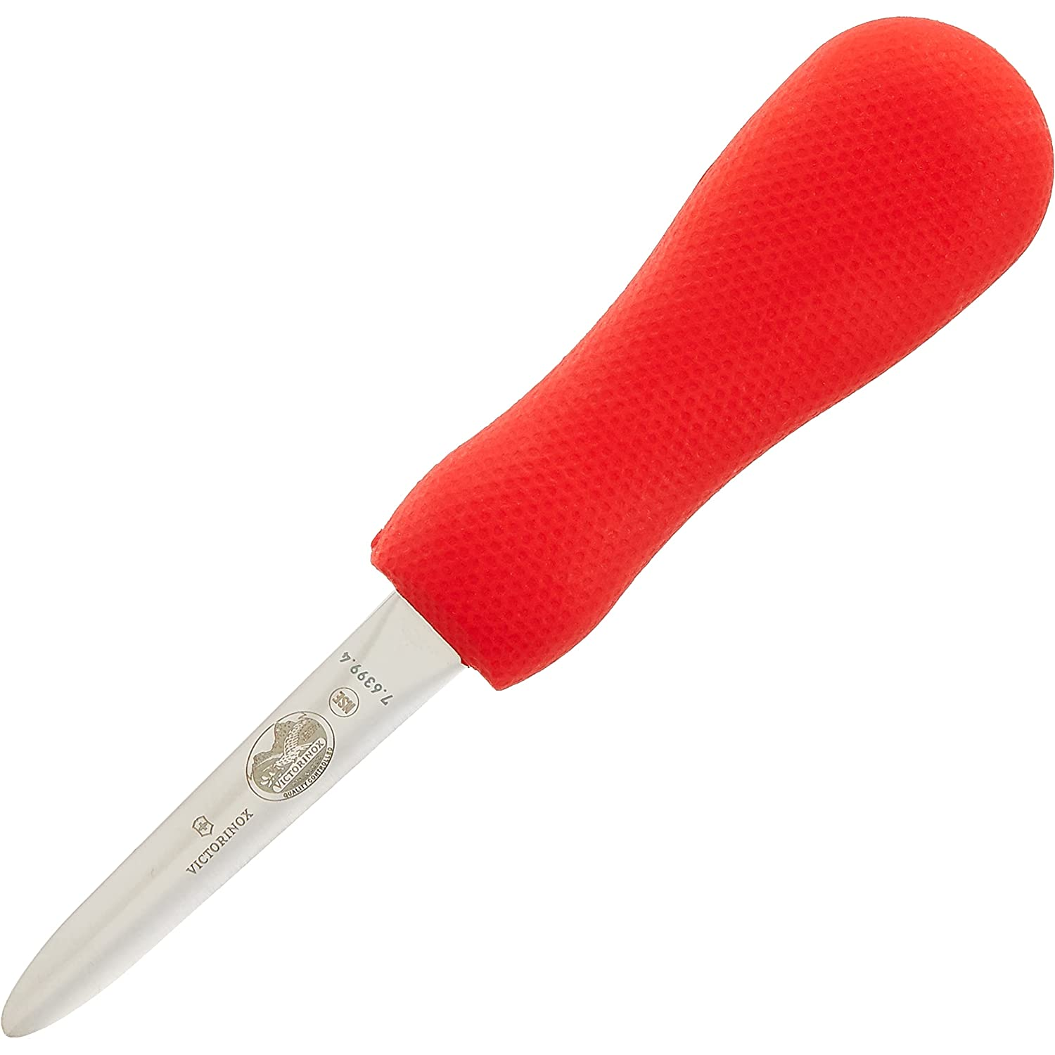 Victorinox 3 Boston Style Oyster Knife with Red Handle (7.6399.4) - Professional Shellfish Shucking Tool for Restaurants, Seafood Lovers & Home Chefs