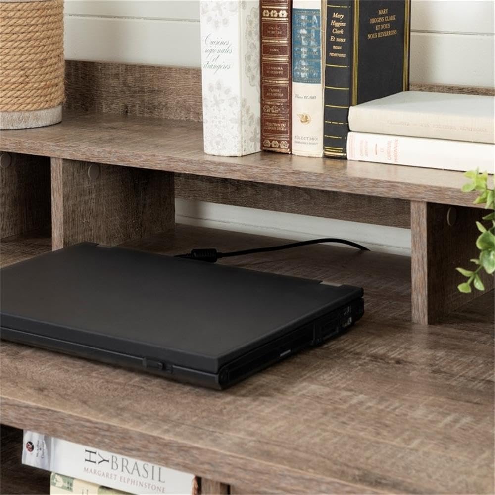 Rustic Computer Desk with Keyboard Tray & Drawers - Home Office Wood Desk for Workspace