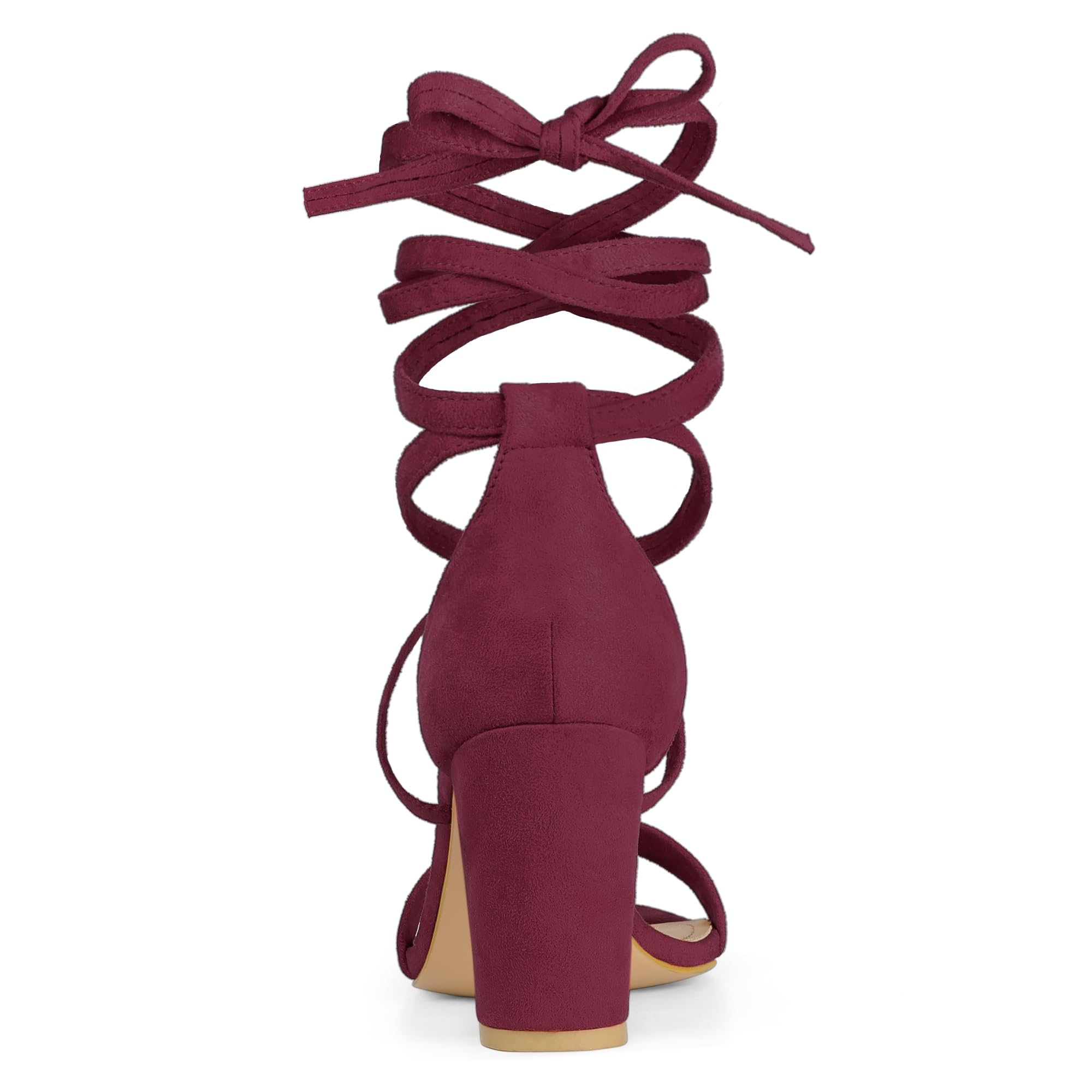 Allegra K Women's Strappy Lace Up Chunky High Heel Sandals - Comfortable Dressy Shoes for Weddings, Parties & Evening Events