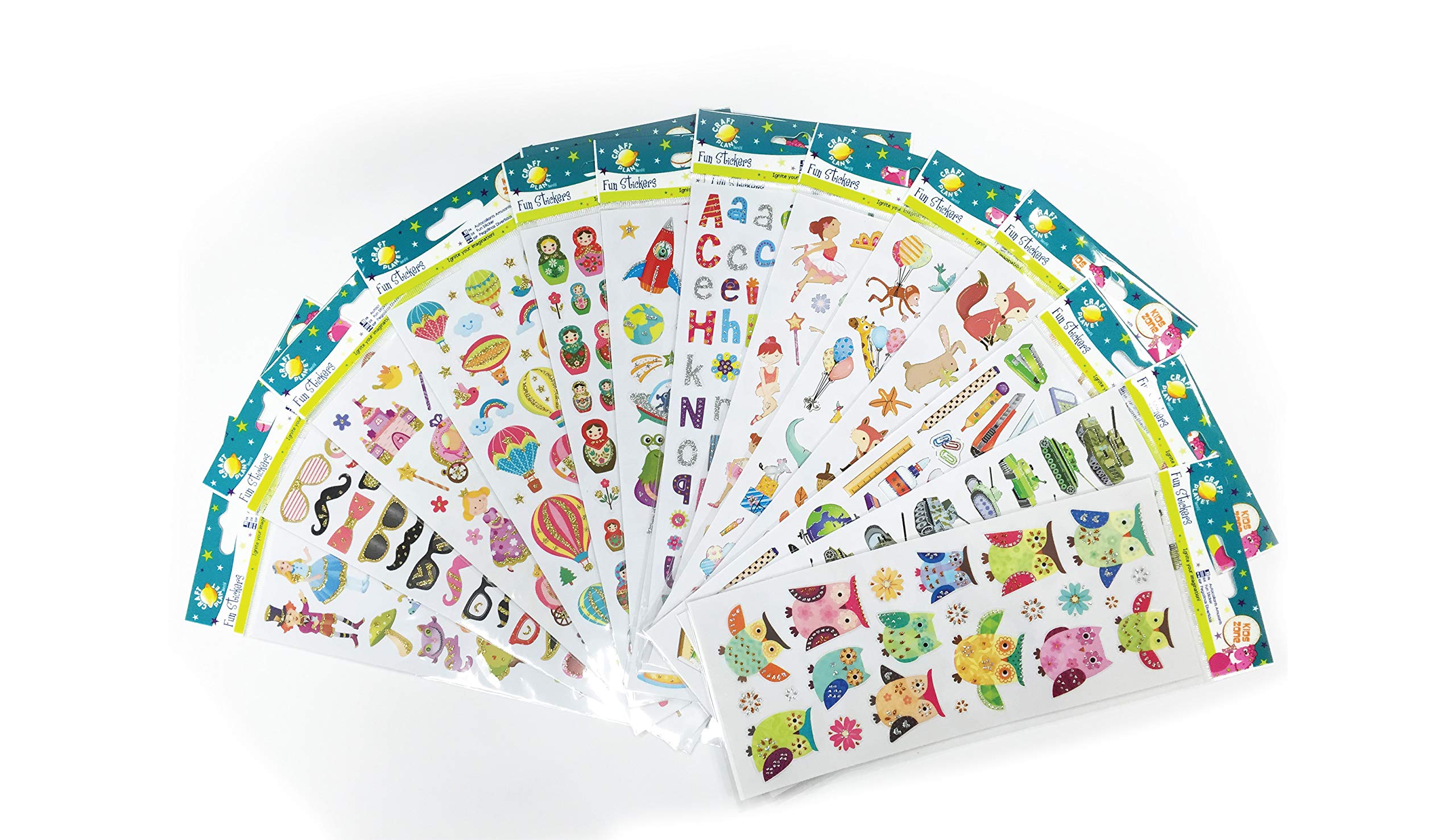 Glitzy Birthday Stickers - Fun Decorative Stickers for Party Decorations, Scrapbooking, DIY Crafts & Gift Wrapping