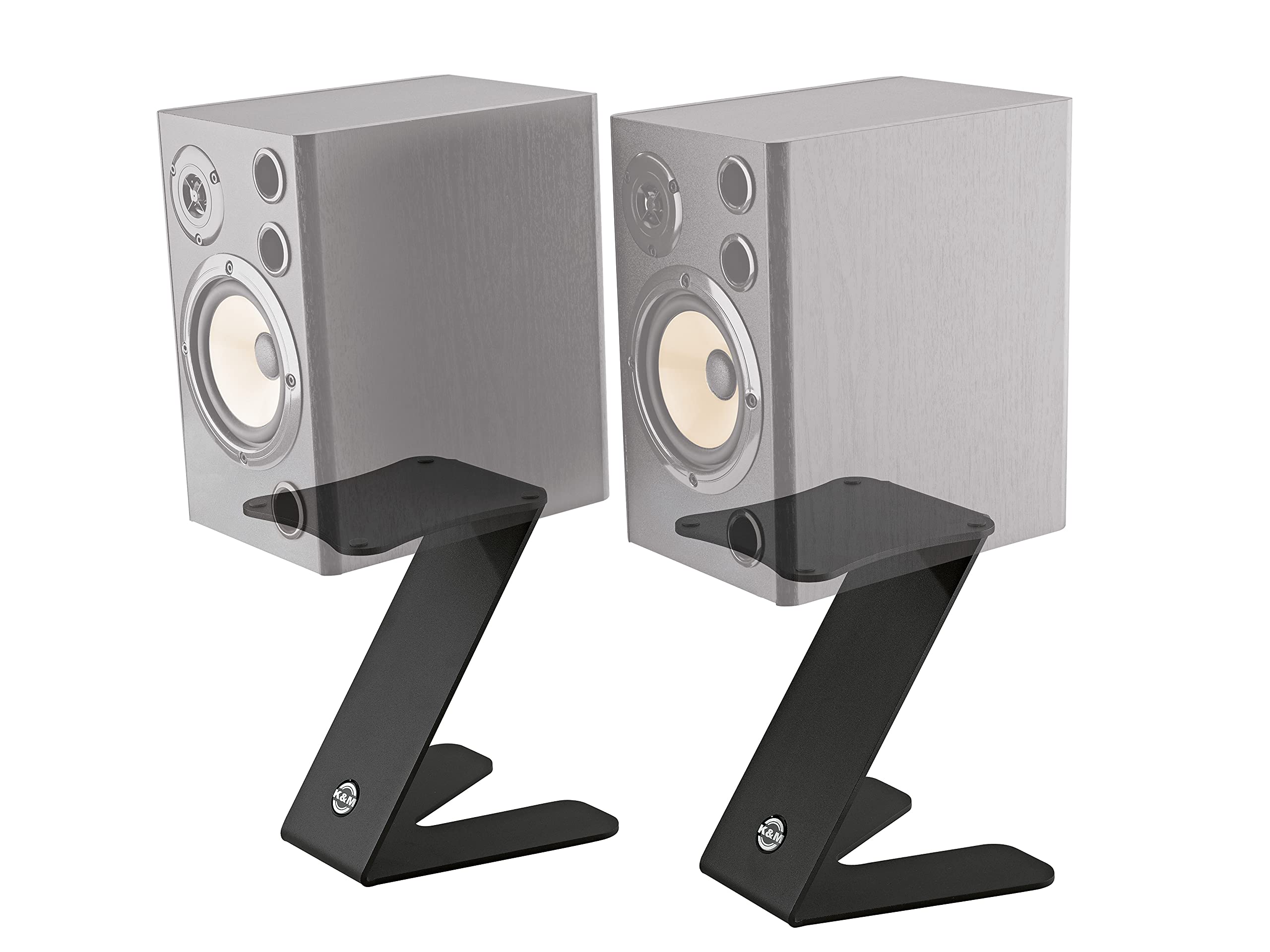K&M Table Monitor Z Speaker Stand (26773) - Adjustable Studio Monitor Stand for Home & Professional Audio Setup - Perfect for DJs, Music Producers & Recording Studios