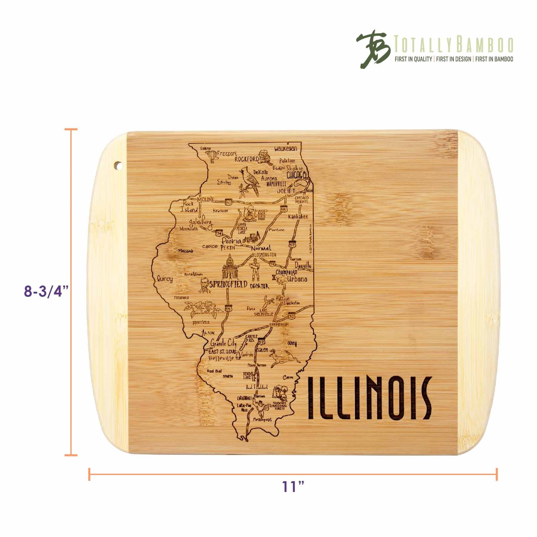 Premium Illinois-Themed Wooden Cutting Board - 11