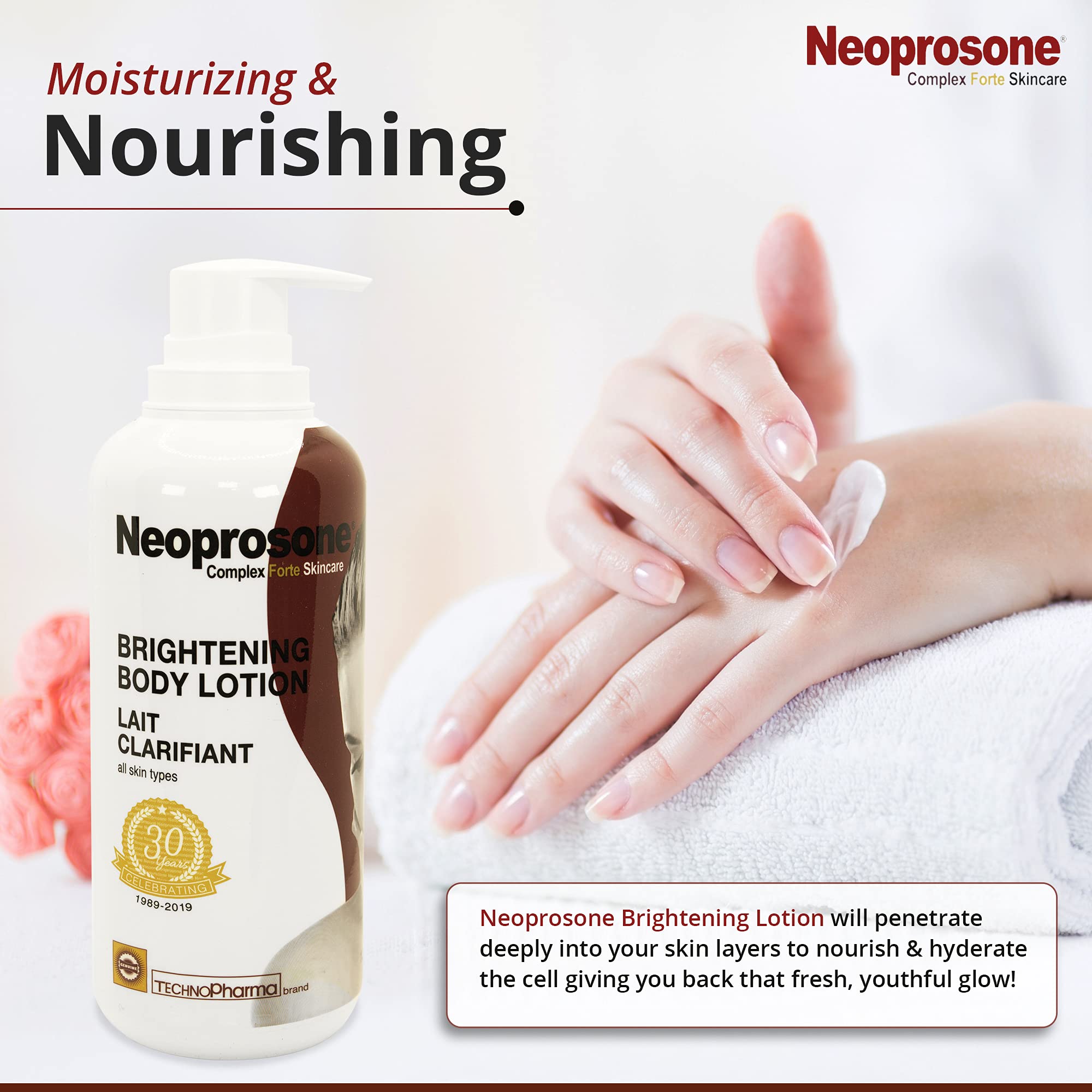 Neoprosone Lactic Acid Lotion 13.5 Fl oz (400ml) - AHA Exfoliating Body Cream with Shea Butter | Moisturizing Lotion for Dry Skin on Body, Knees, Armpits | Unisex Skincare for Women & Men | Perfect for Daily Hydration & Smoothing Rough Skin Areas