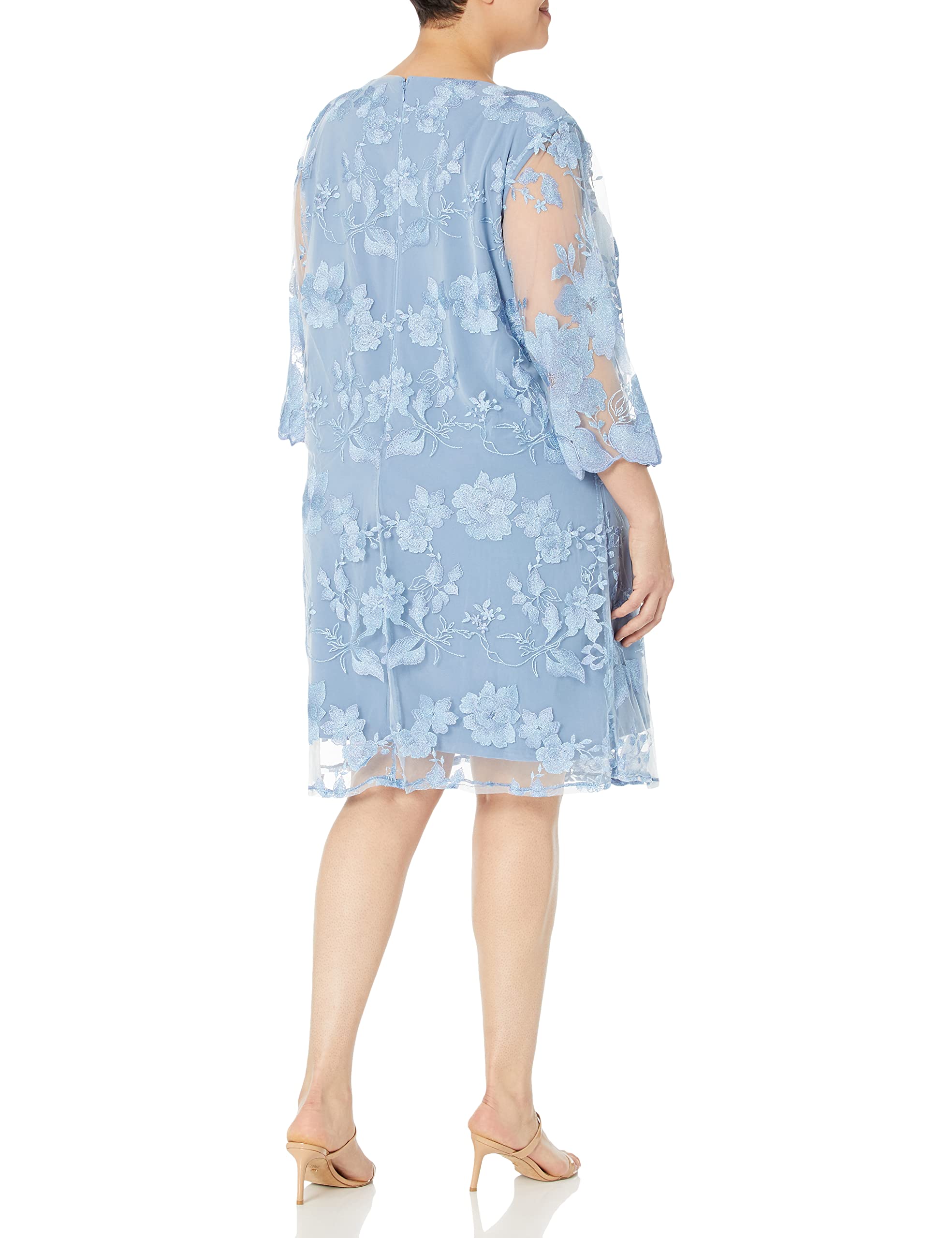 Alex Evenings Women's Plus Size Midi Scoop Neck Shift Dress with Jacket - Elegant Formal Wear for Weddings, Parties & Special Occasions