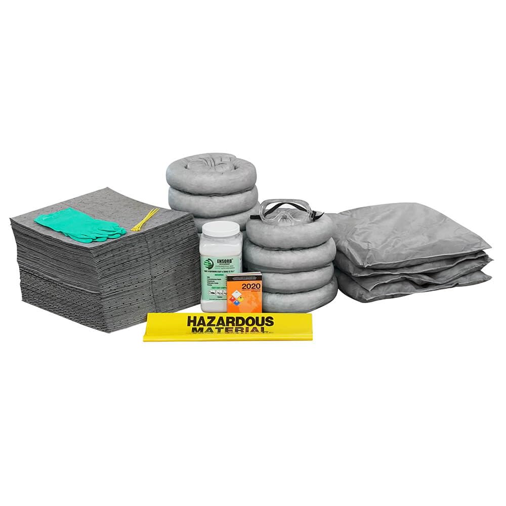 ENPAC 55-Gallon Spill Kit Refill - Universal Absorbent Pads, Socks & Pillows for Oil, Chemical & Water Spills - Industrial & Workshop Safety Cleanup Solution