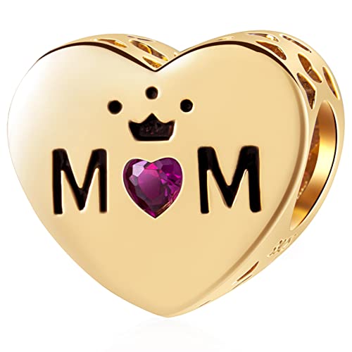 Gold Plated Mom Heart Charms