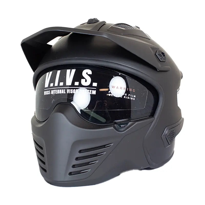 Roadhouse Distribution V.I.V.S Motorcycle Helmet - DOT Approved Full Face Bike Helmet for Men & Women - Safe Riding Gear for Cruiser, Street, and Touring Bikes - Perfect for Commuting and Long Distance Motorcycle Trips
