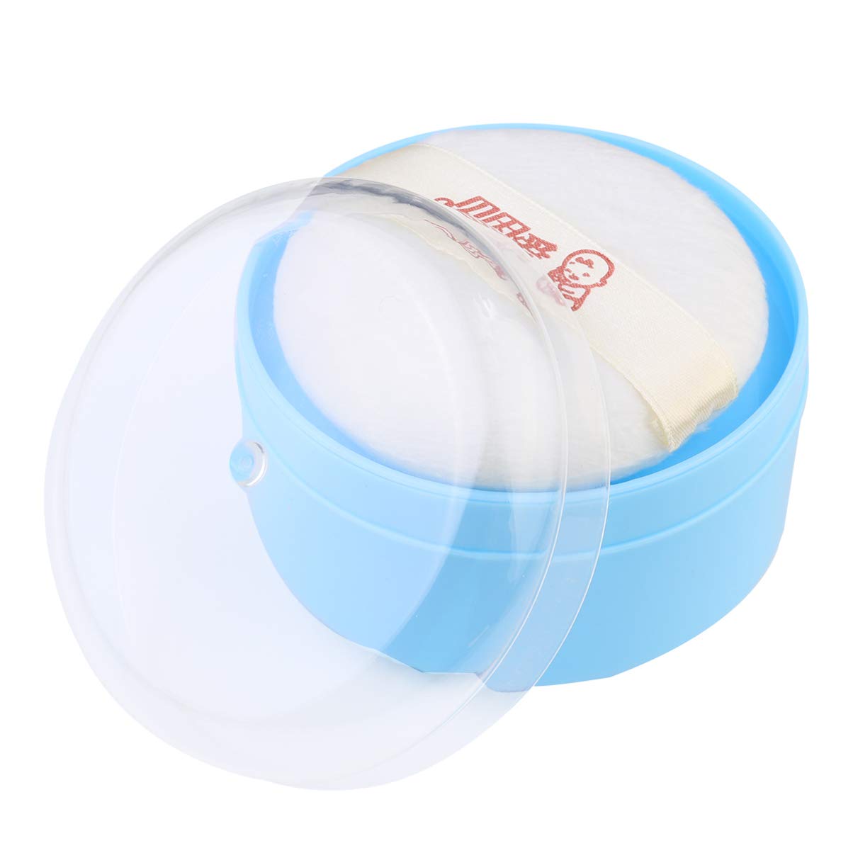 Premium Powder Puff Box with Puff - Travel-Friendly Talcum Powder Container for Makeup & Body Powder | After-Bath, Cosmetic & Home Use | Elegant Blue Design