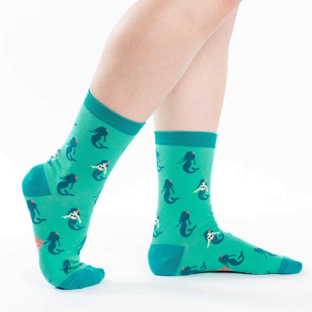 Sock It To Me Crew Women's Socks - Princess of The Sea Design | Comfortable & Fun Novelty Socks for Everyday Wear, Gifts & Cosplay