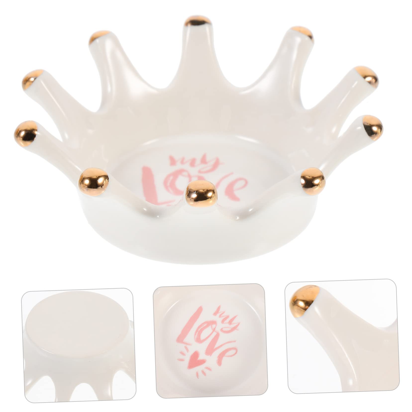 Ceramic Nail Organizer Tray - Manicure Storage Box for Nail Pens, Dipping Dish & Ring Holder | Perfect for Salon, Home Nail Care & Professional Use