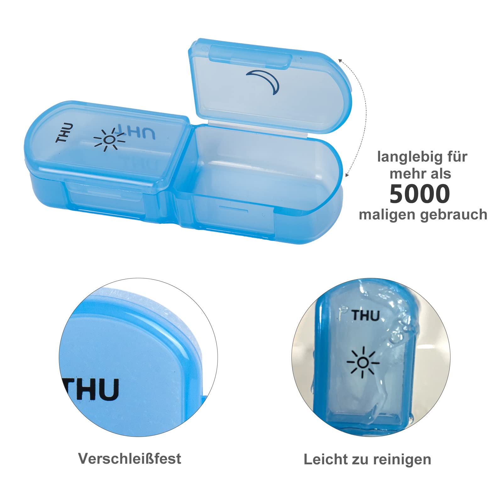 7-Day Pill Organizer with 2 Compartments - Large Morning & Evening Pill Box, PU Leather Portable Medicine Case with Zipper - Weekly Pill Container for Vitamins, Fish Oil, Capsules (Black) | Perfect for Travel, Home & Daily Medication Management