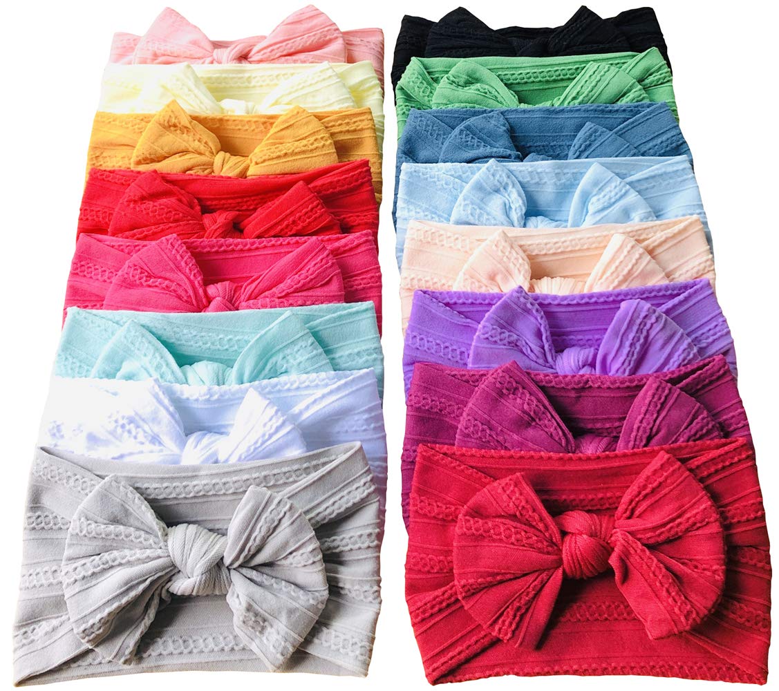 Adorable Baby Girl Hair Bows - Soft Nylon Headbands with Jacquard Design for Newborns, Infants & Toddlers | Perfect for Photos, Parties & Everyday Outfits