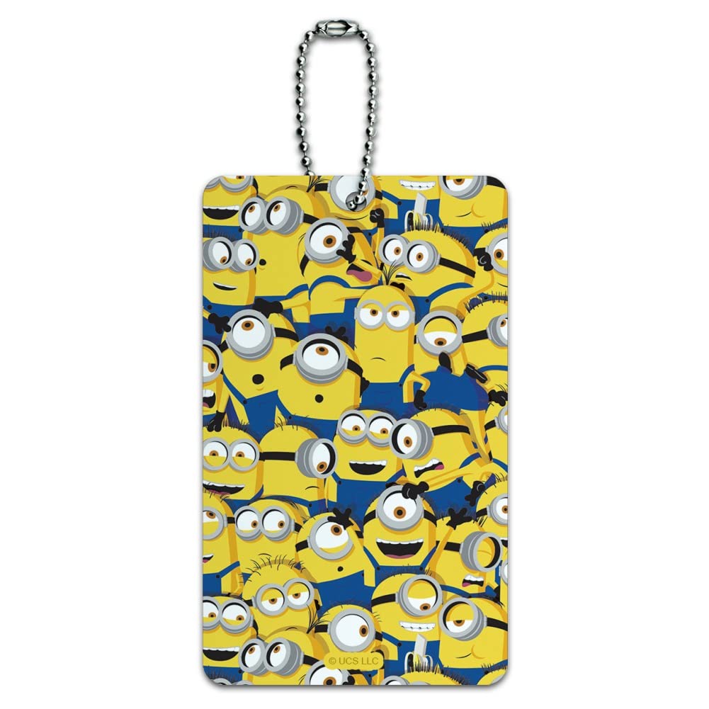 Funny Minions Luggage Tag - Durable Suitcase ID Tag with Minion Collage Design - Perfect for Carry-On Bags, Backpacks & Travel Accessories - Great Gift for Minions Fans